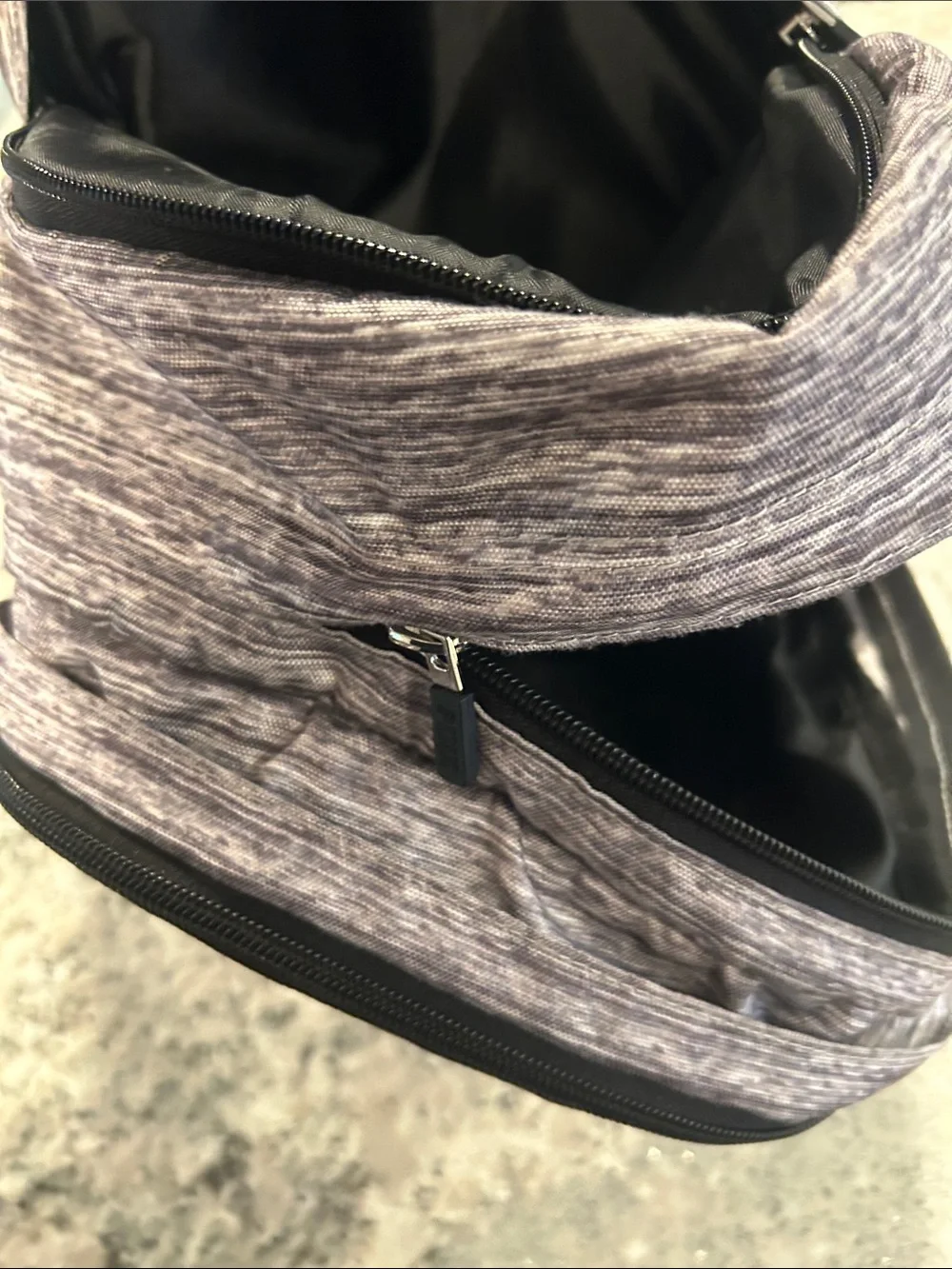 PINK Victoria's Secret Heather Gray & Black Logo Backpack